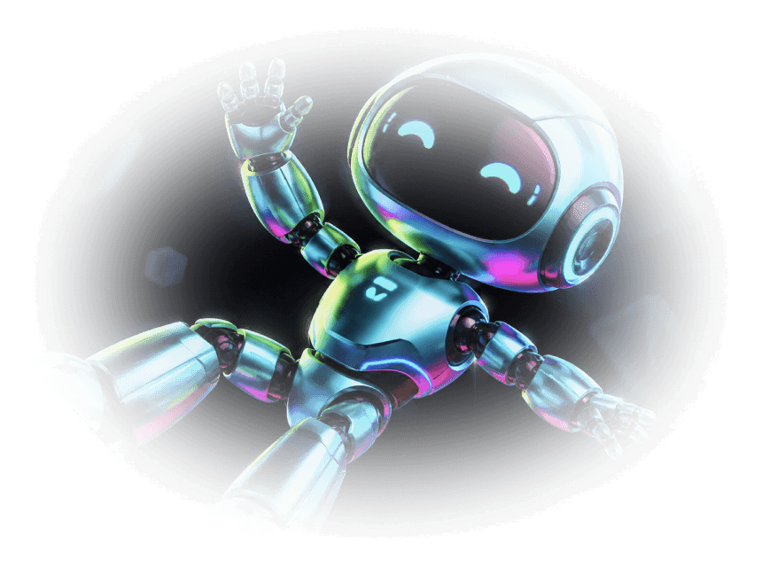 Friendly digital robot representing Axionvera technology